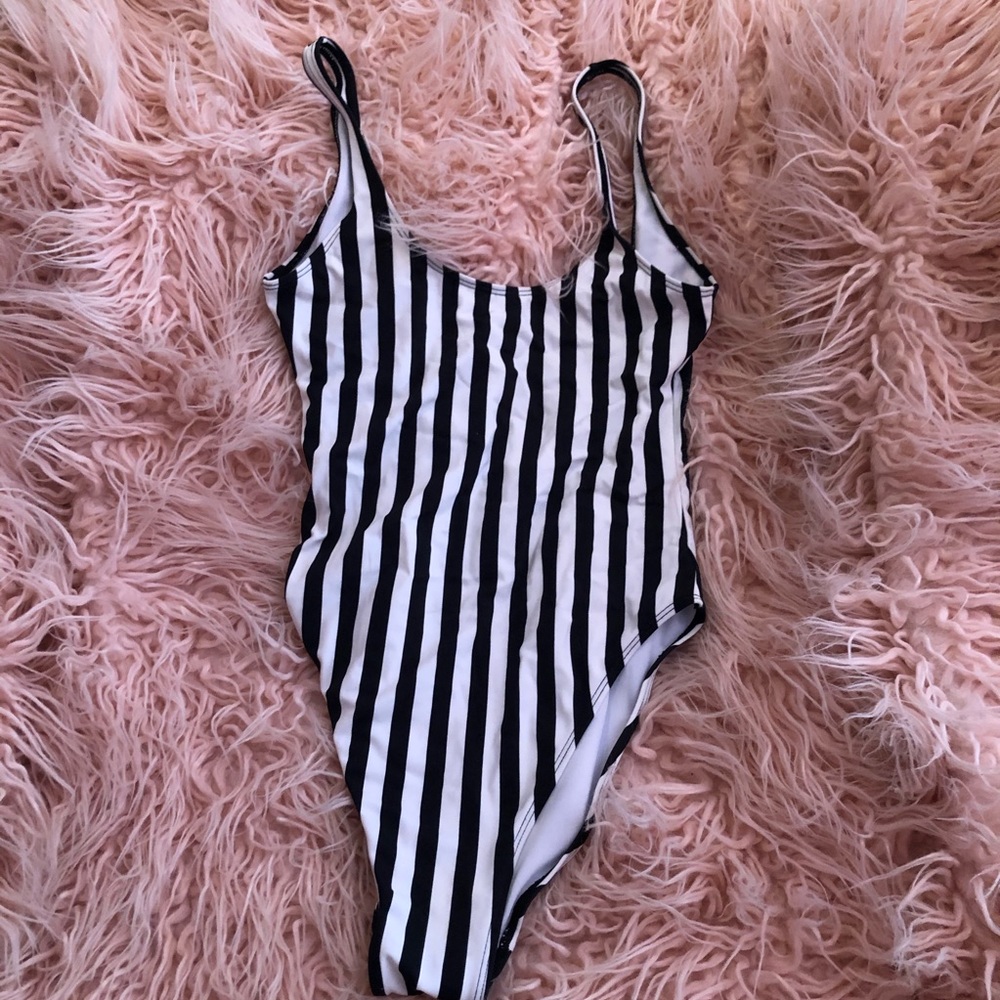 Black & White Striped One piece